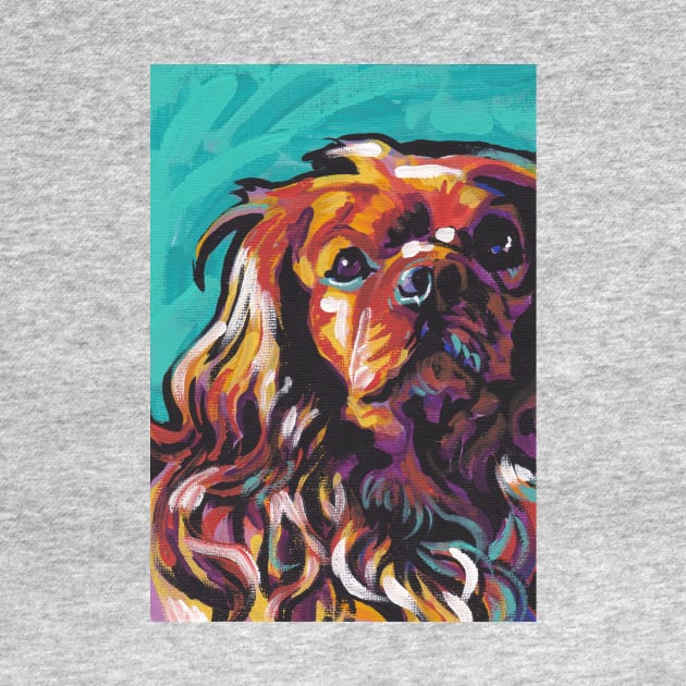 cavalier king charles spaniel Dog Bright colorful pop dog art by bentnotbroken11